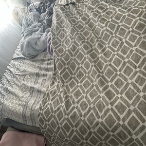 Neutral Geometric curtains  - Gray and White